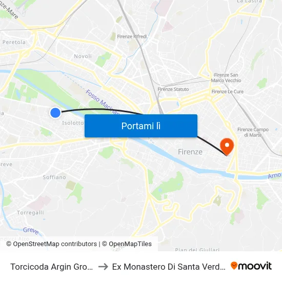 Torcicoda Argin Grosso to Ex Monastero Di Santa Verdiana map