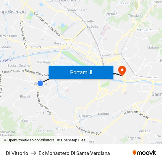 Di Vittorio to Ex Monastero Di Santa Verdiana map