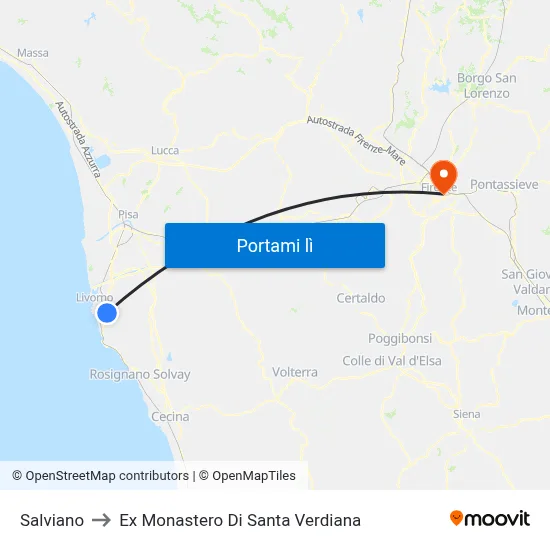 Salviano to Ex Monastero Di Santa Verdiana map