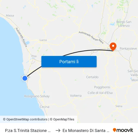 P.za S.Trinità Stazione Marittima to Ex Monastero Di Santa Verdiana map