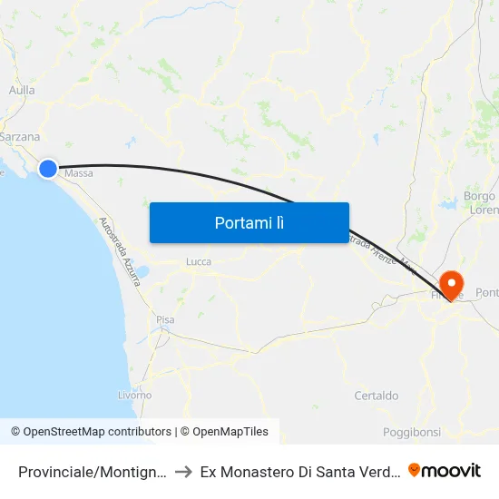 Provinciale/Montignoso to Ex Monastero Di Santa Verdiana map