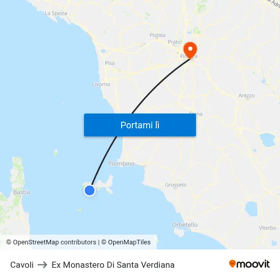 Cavoli to Ex Monastero Di Santa Verdiana map