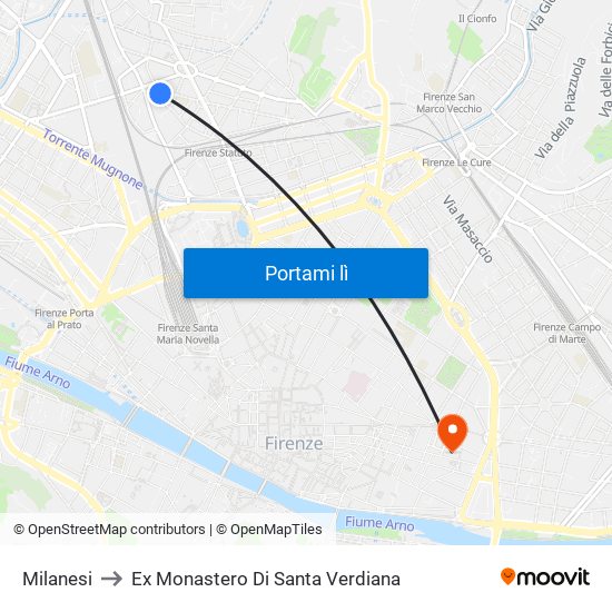 Milanesi to Ex Monastero Di Santa Verdiana map