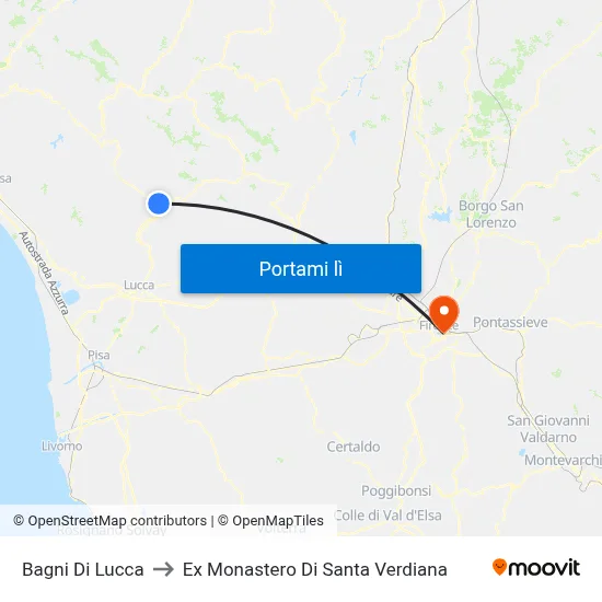 Bagni Di Lucca to Ex Monastero Di Santa Verdiana map