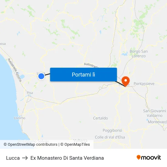 Lucca to Ex Monastero Di Santa Verdiana map