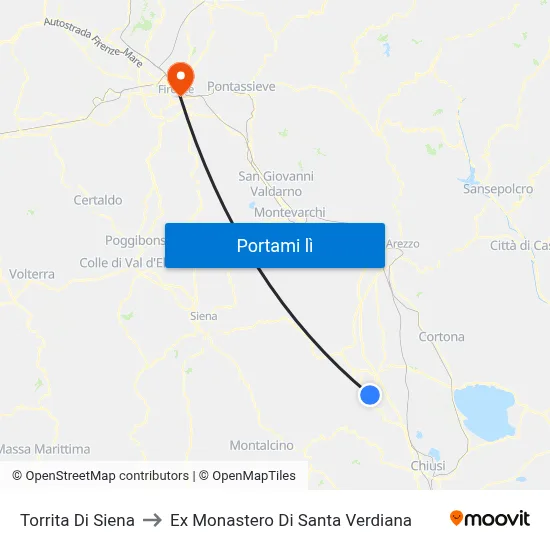 Torrita Di Siena to Ex Monastero Di Santa Verdiana map