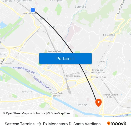 Sestese Termine to Ex Monastero Di Santa Verdiana map