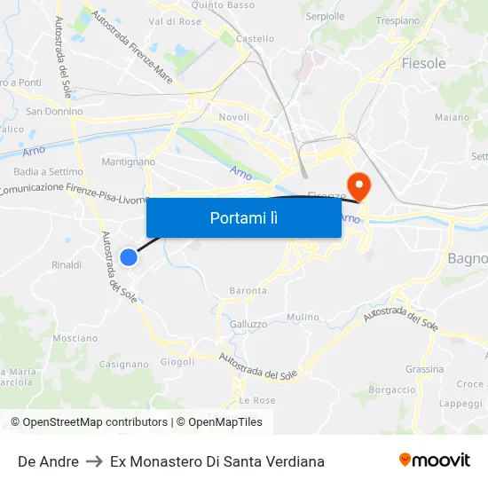 De Andre to Ex Monastero Di Santa Verdiana map