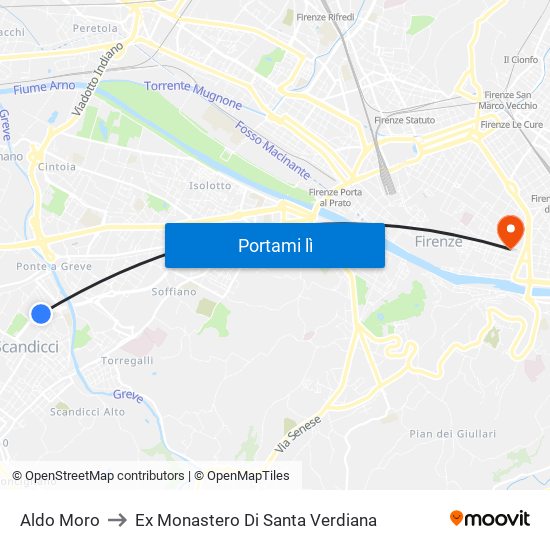 Aldo Moro to Ex Monastero Di Santa Verdiana map