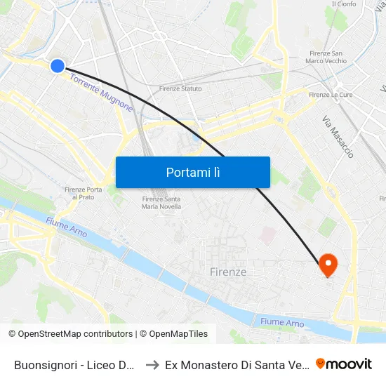 Buonsignori - Liceo Da Vinci to Ex Monastero Di Santa Verdiana map