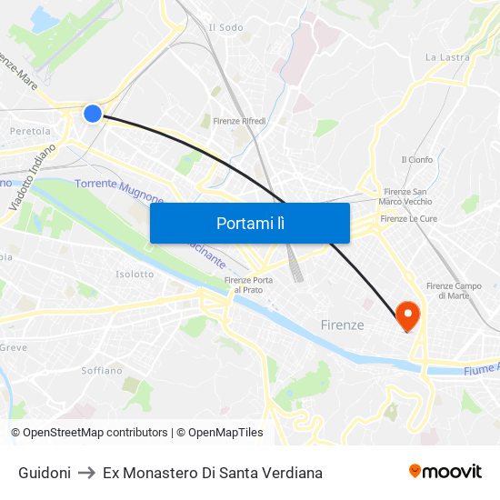 Guidoni to Ex Monastero Di Santa Verdiana map
