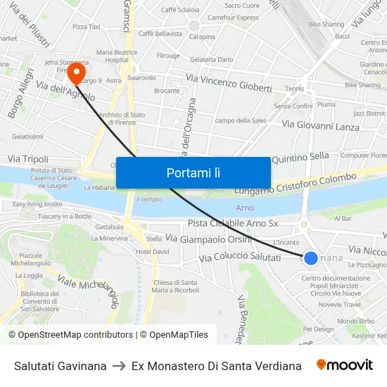 Salutati Gavinana to Ex Monastero Di Santa Verdiana map