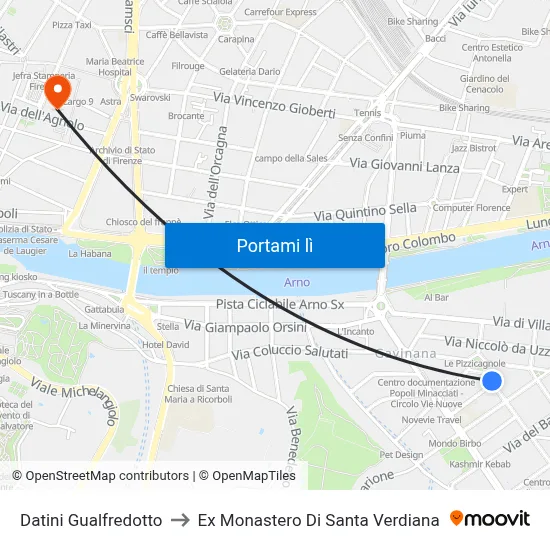 Datini Gualfredotto to Ex Monastero Di Santa Verdiana map