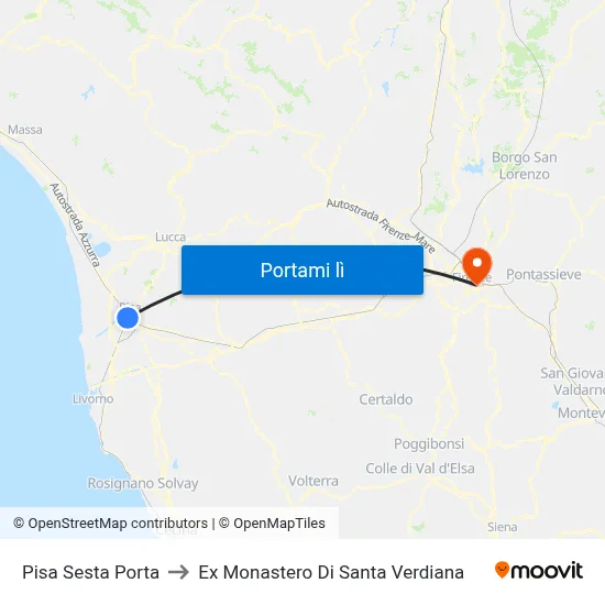 Pisa Sesta Porta to Ex Monastero Di Santa Verdiana map