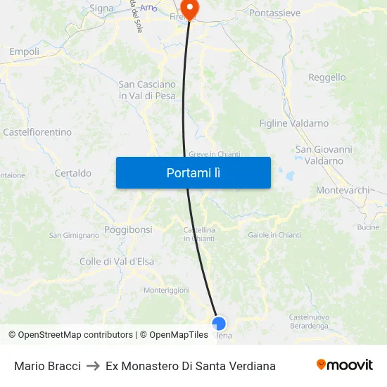 Mario Bracci to Ex Monastero Di Santa Verdiana map