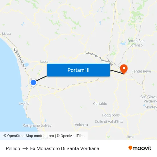 Pellico to Ex Monastero Di Santa Verdiana map