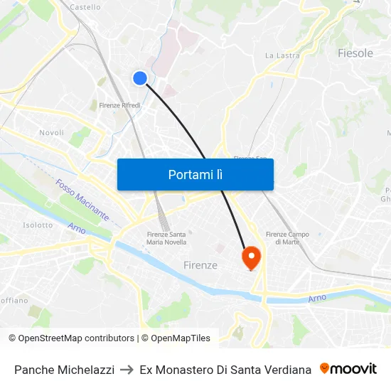 Panche Michelazzi to Ex Monastero Di Santa Verdiana map