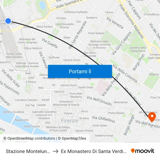 Stazione Montelungo to Ex Monastero Di Santa Verdiana map
