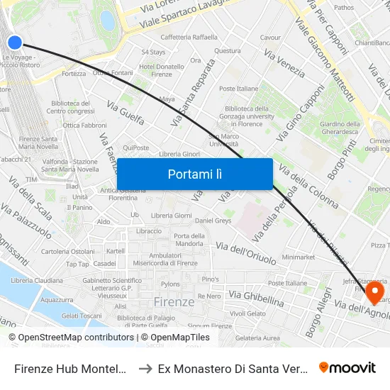 Firenze Hub Montelungo to Ex Monastero Di Santa Verdiana map