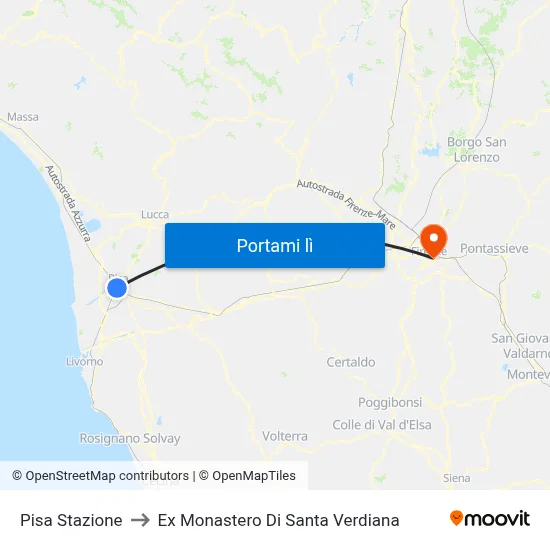 Pisa Stazione to Ex Monastero Di Santa Verdiana map
