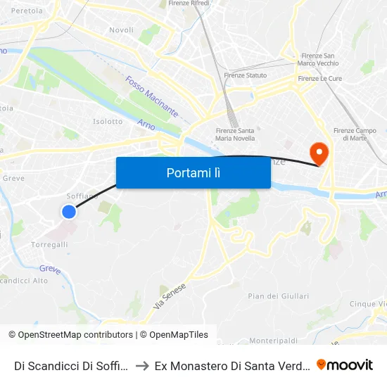 Di Scandicci Di Soffiano to Ex Monastero Di Santa Verdiana map