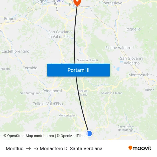 Montluc to Ex Monastero Di Santa Verdiana map