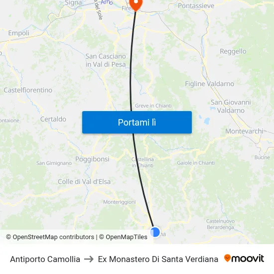 Antiporto Camollia to Ex Monastero Di Santa Verdiana map