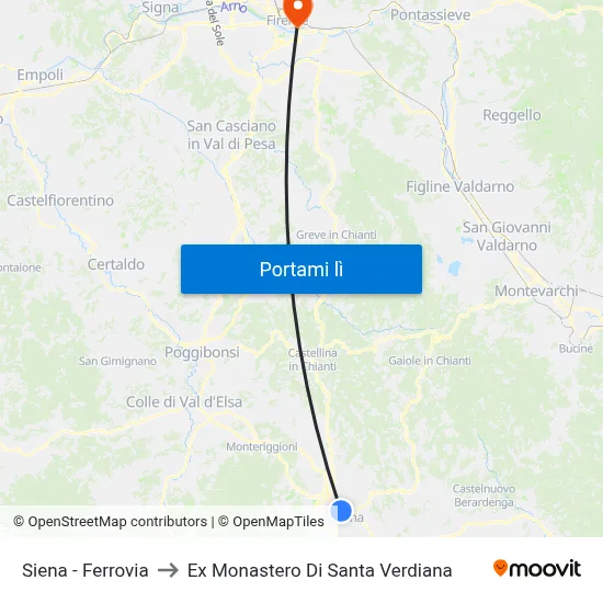 Siena - Ferrovia to Ex Monastero Di Santa Verdiana map