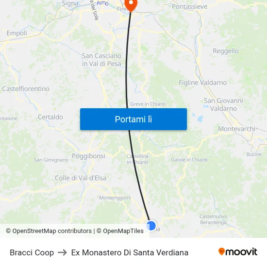 Bracci Coop to Ex Monastero Di Santa Verdiana map