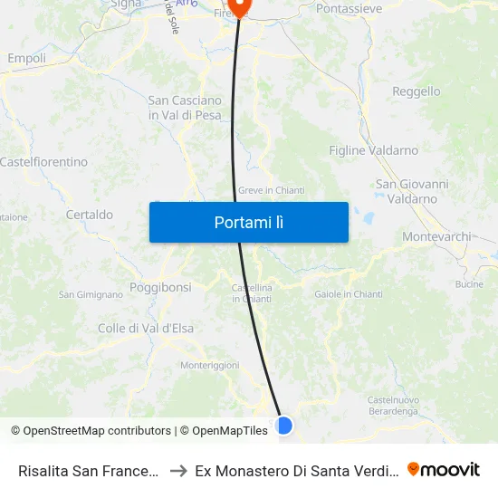 Risalita San Francesco to Ex Monastero Di Santa Verdiana map