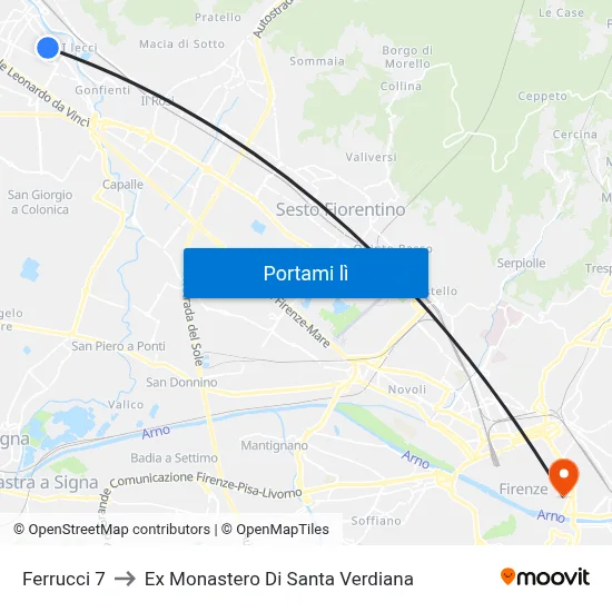 Ferrucci 7 to Ex Monastero Di Santa Verdiana map