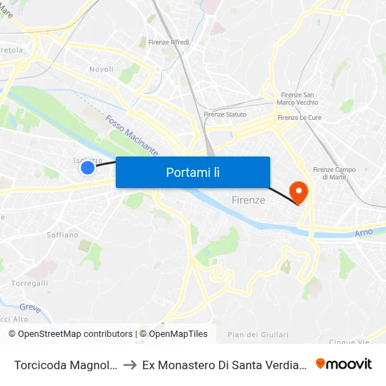 Torcicoda Magnolie to Ex Monastero Di Santa Verdiana map