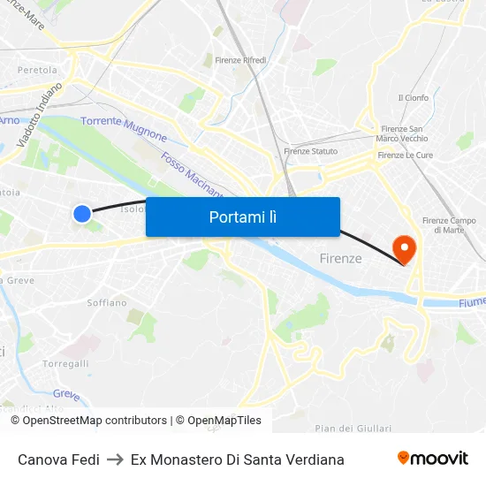 Canova Fedi to Ex Monastero Di Santa Verdiana map