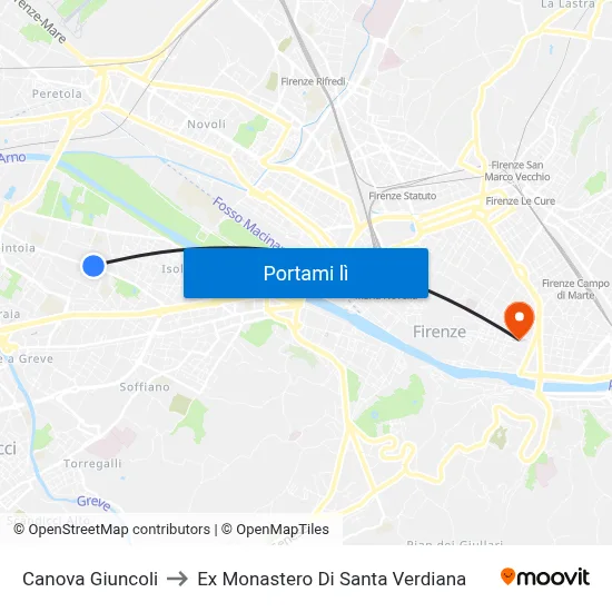 Canova Giuncoli to Ex Monastero Di Santa Verdiana map