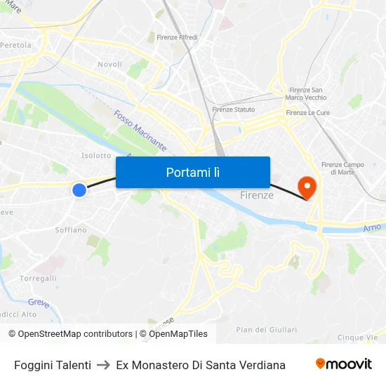Foggini Talenti to Ex Monastero Di Santa Verdiana map