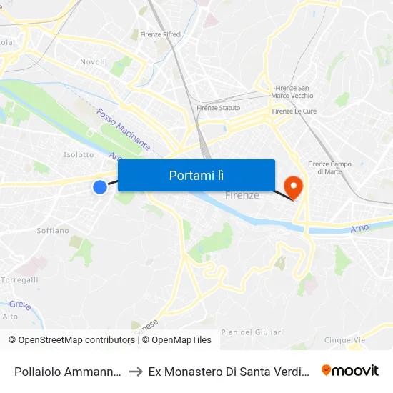 Pollaiolo Ammannati to Ex Monastero Di Santa Verdiana map