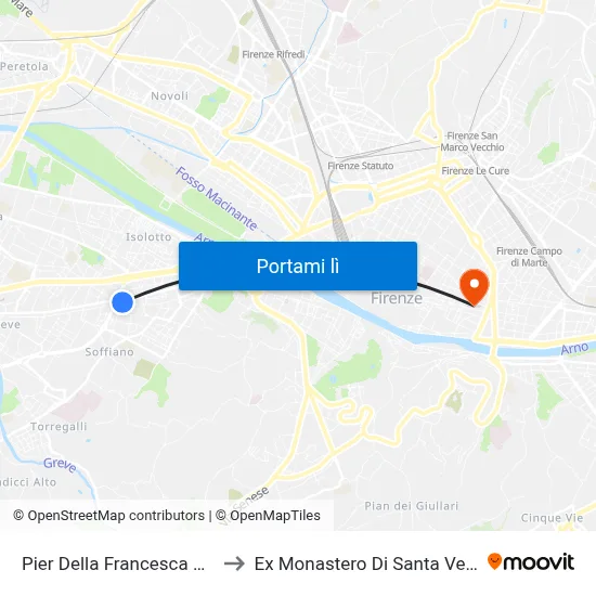 Pier Della Francesca Pisana to Ex Monastero Di Santa Verdiana map