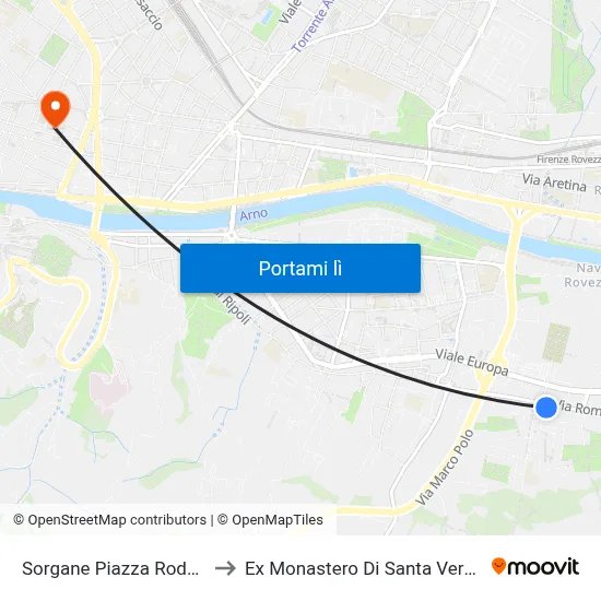 Sorgane Piazza Rodolico to Ex Monastero Di Santa Verdiana map