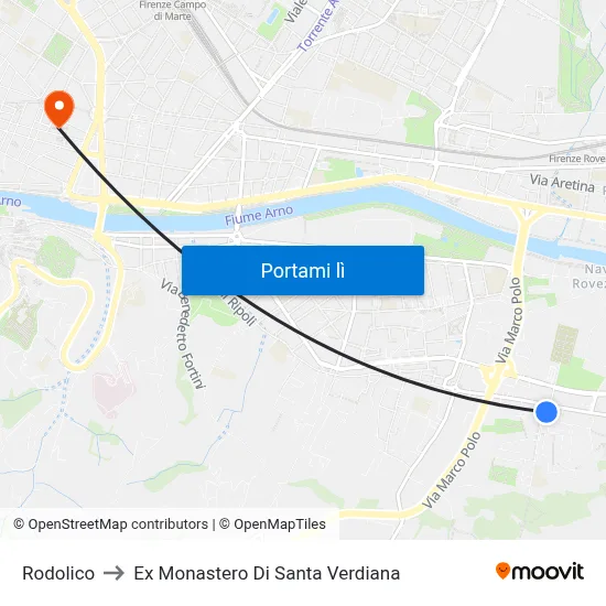 Rodolico to Ex Monastero Di Santa Verdiana map