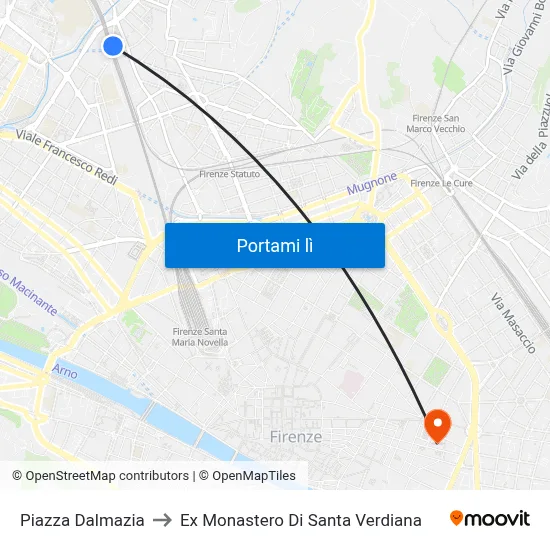 Piazza Dalmazia to Ex Monastero Di Santa Verdiana map