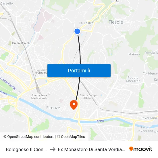 Bolognese Il Cionfo to Ex Monastero Di Santa Verdiana map