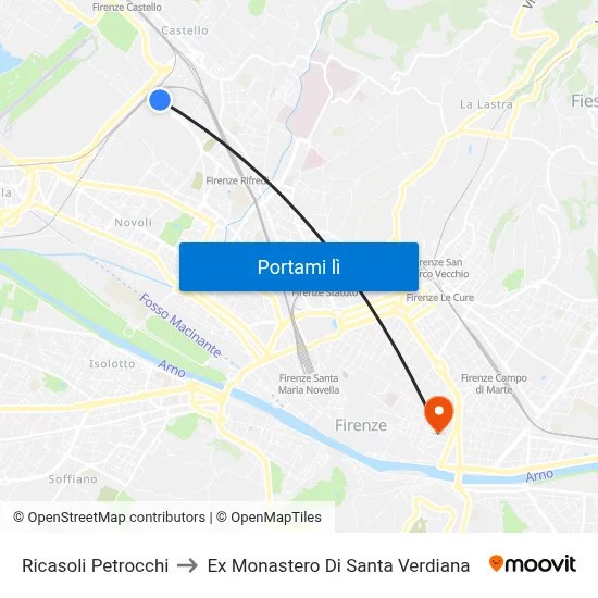 Ricasoli Petrocchi to Ex Monastero Di Santa Verdiana map