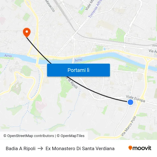 Badia A Ripoli to Ex Monastero Di Santa Verdiana map