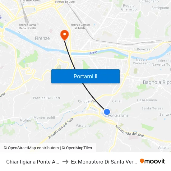 Chiantigiana Ponte A Ema to Ex Monastero Di Santa Verdiana map