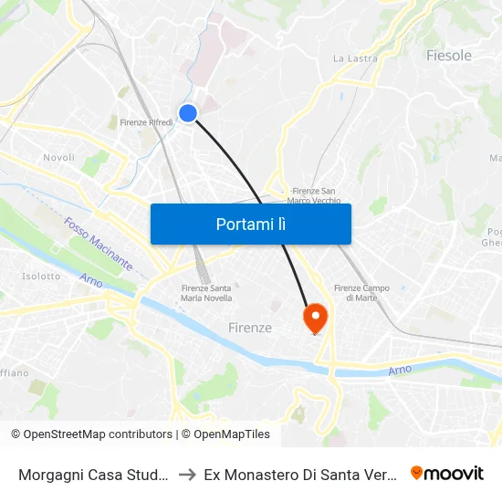 Morgagni Casa Studente to Ex Monastero Di Santa Verdiana map