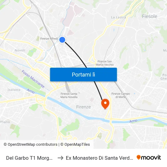 Del Garbo T1 Morgagni to Ex Monastero Di Santa Verdiana map