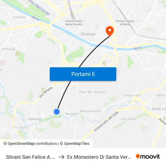 Silvani San Felice A Ema to Ex Monastero Di Santa Verdiana map