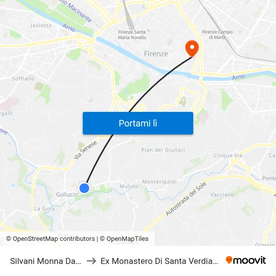 Silvani Monna Data to Ex Monastero Di Santa Verdiana map