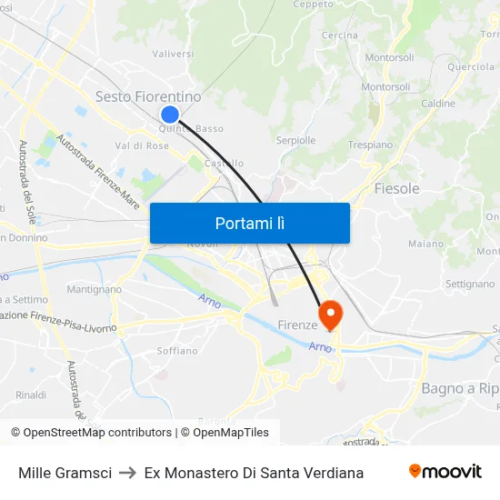 Mille Gramsci to Ex Monastero Di Santa Verdiana map