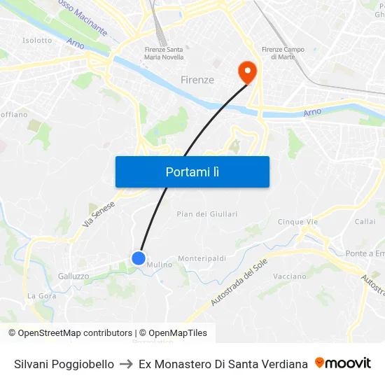 Silvani Poggiobello to Ex Monastero Di Santa Verdiana map